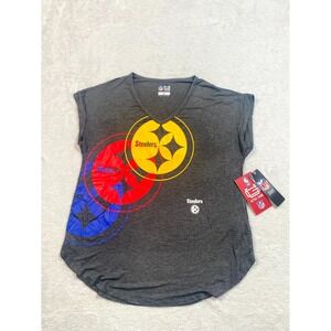 Ultra Game NFL Pittsburgh Steelers Football Team‎ Shirt Womens XL Gray